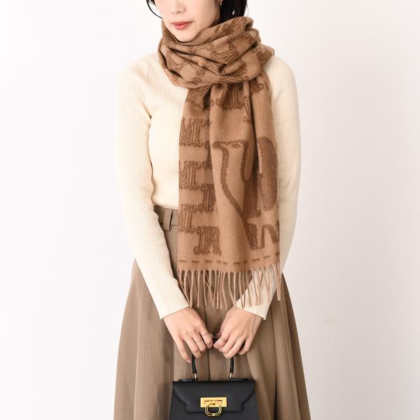 Max Mara マックスマーラ WSTEDDYCAMEL テディキャメル ピュア カシミヤ ジャカード ストール