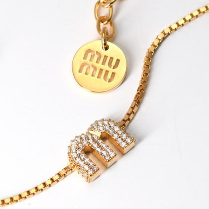 MIU MIU クリスタル付 メタル ブレスレット