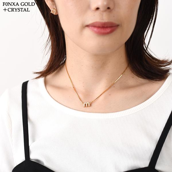 MIU MIU クリスタル付 メタル ネックレス