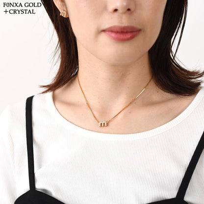 MIU MIU クリスタル付 メタル ネックレス