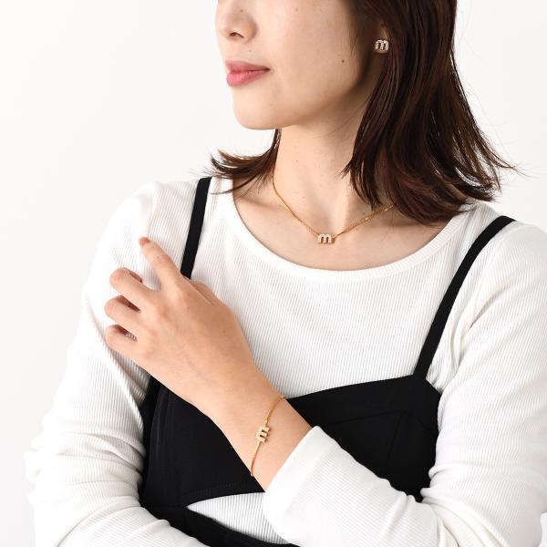 MIU MIU クリスタル付 メタル ネックレス