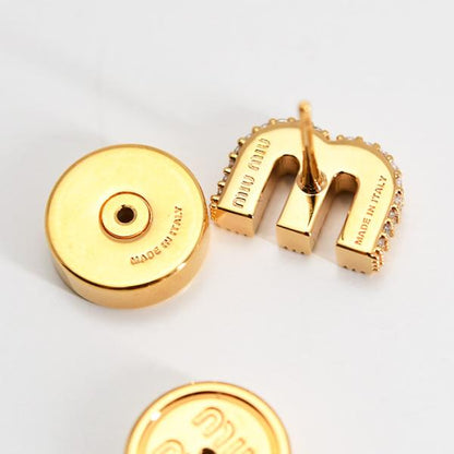 MIU MIU クリスタル付 メタル ピアス