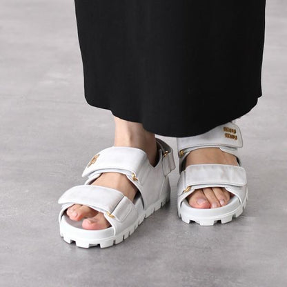 MIU MIU 스포티 가죽 샌들 