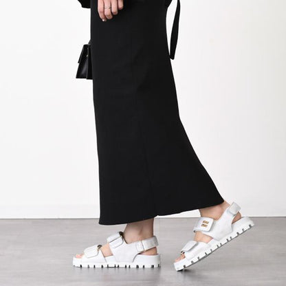 MIU MIU 스포티 가죽 샌들 