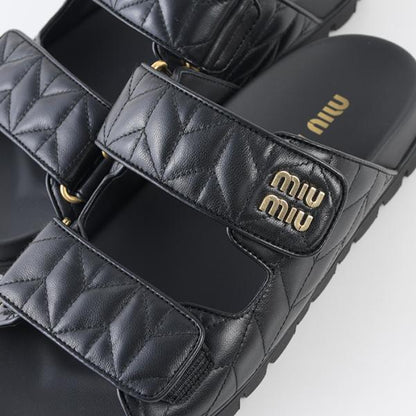 MIU MIU 마테라세 가죽 샌들 
