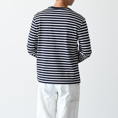 MAISON KITSUNE フォックスヘッド ストライプ ロングスリーブ Tシャツ