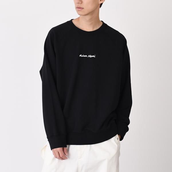 MAISON KITSUNE メゾン キツネ MAISON KITSUN? ライン ハンドライティング オーバーサイズ スウェットシャツ