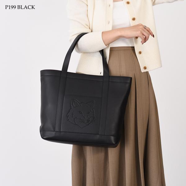 MAISON KITSUNE Fox Head Leather Medium Tote 