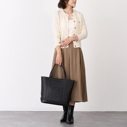 MAISON KITSUNE Fox Head Leather Medium Tote 