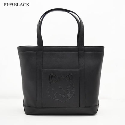 MAISON KITSUNE Fox Head Leather Medium Tote 