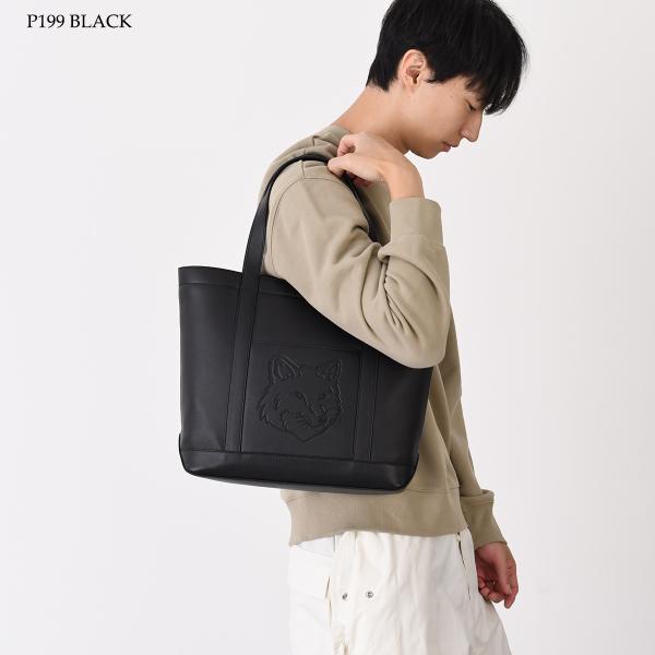 MAISON KITSUNE Fox Head Leather Medium Tote 