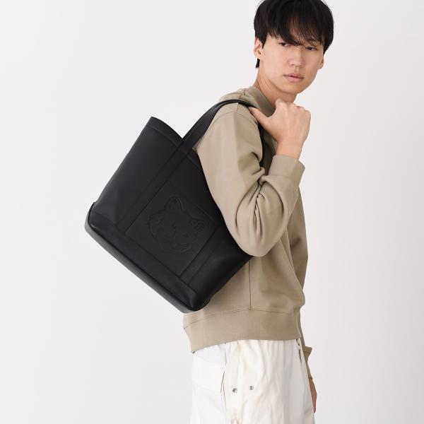 MAISON KITSUNE Fox Head Leather Medium Tote 