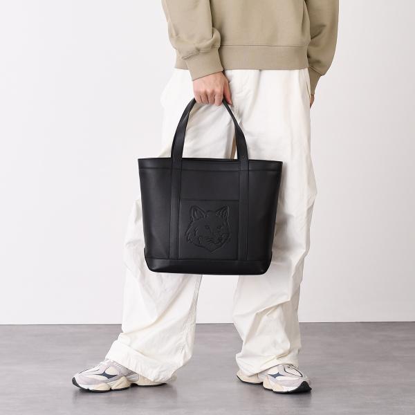 MAISON KITSUNE Fox Head Leather Medium Tote 