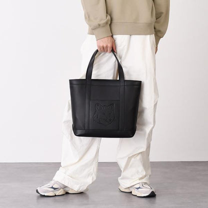 MAISON KITSUNE Fox Head Leather Medium Tote 