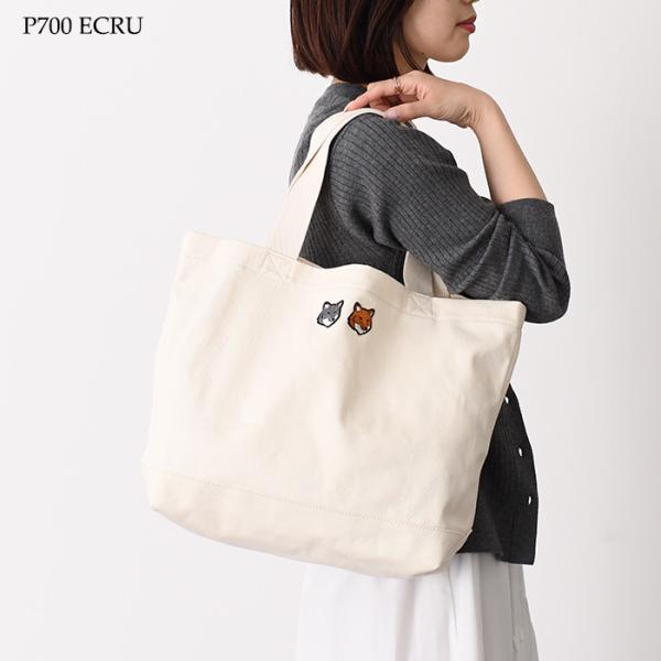 MAISON KITSUNE ダブル ボールド フォックスヘッド パッチ トートバッグ
