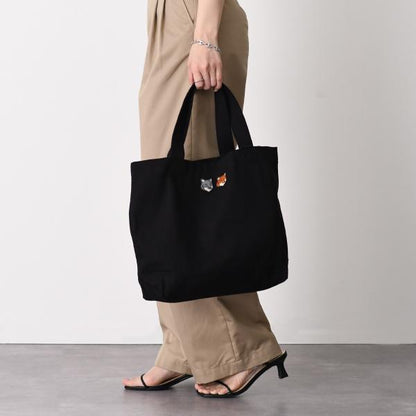 MAISON KITSUNE ダブル ボールド フォックスヘッド パッチ トートバッグ