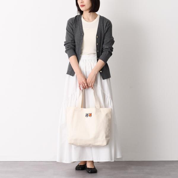 MAISON KITSUNE ダブル ボールド フォックスヘッド パッチ トートバッグ