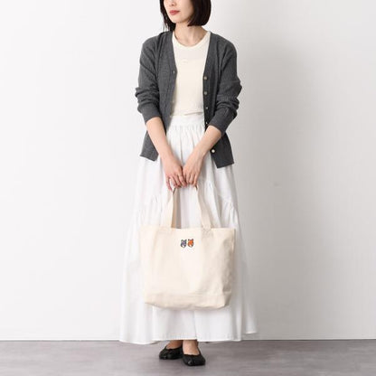 MAISON KITSUNE ダブル ボールド フォックスヘッド パッチ トートバッグ