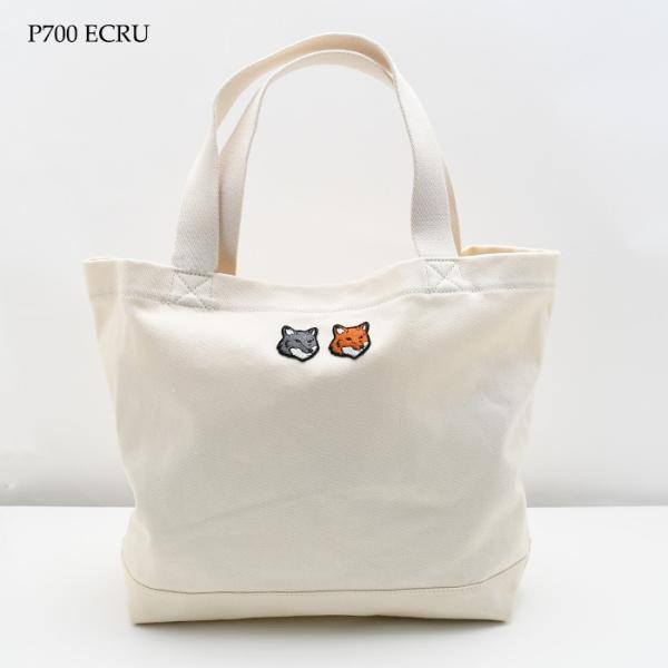MAISON KITSUNE ダブル ボールド フォックスヘッド パッチ トートバッグ