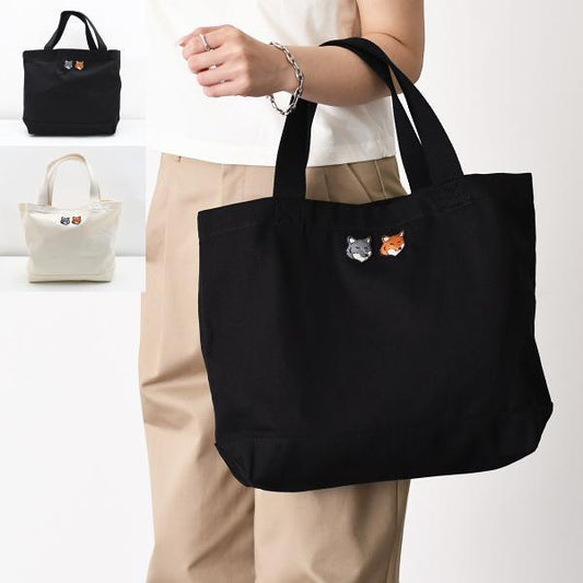 MAISON KITSUNE ダブル ボールド フォックスヘッド パッチ トートバッグ