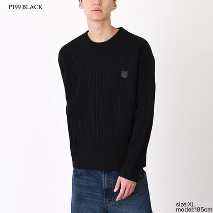 MAISON KITSUNE メゾン キツネ フォックスヘッド ウール リブ ジャンパー