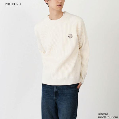 MAISON KITSUNE メゾン キツネ フォックスヘッド ウール リブ ジャンパー