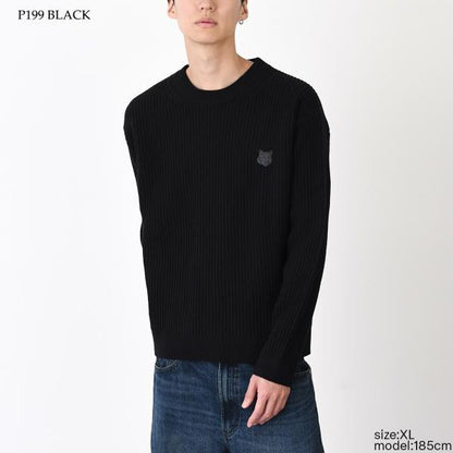 MAISON KITSUNE メゾン キツネ フォックスヘッド ウール リブ ジャンパー