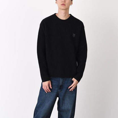 MAISON KITSUNE メゾン キツネ フォックスヘッド ウール リブ ジャンパー