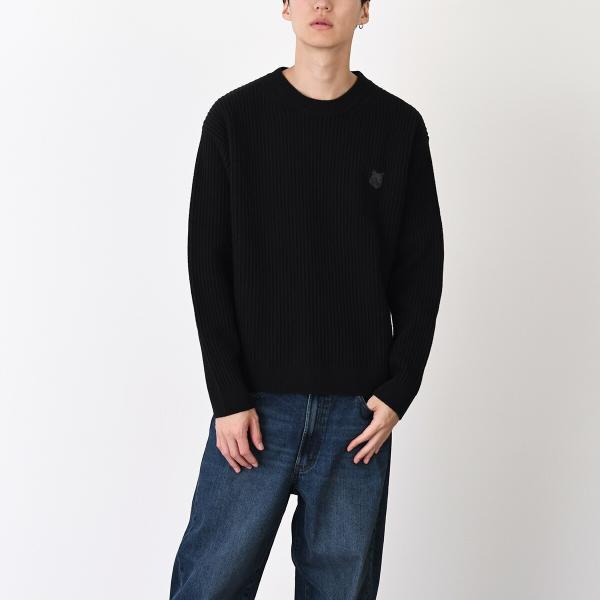 MAISON KITSUNE メゾン キツネ フォックスヘッド ウール リブ ジャンパー