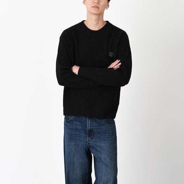 MAISON KITSUNE メゾン キツネ フォックスヘッド ウール リブ ジャンパー