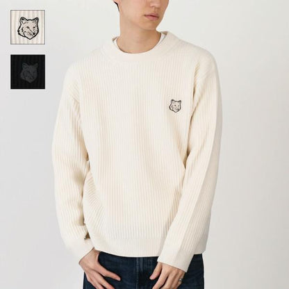 MAISON KITSUNE メゾン キツネ フォックスヘッド ウール リブ ジャンパー