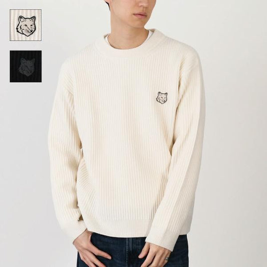 MAISON KITSUNE メゾン キツネ フォックスヘッド ウール リブ ジャンパー