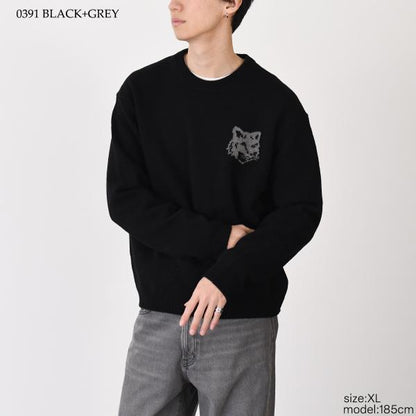 MAISON KITSUNE Fox Head Intarsia Merino Jumper 