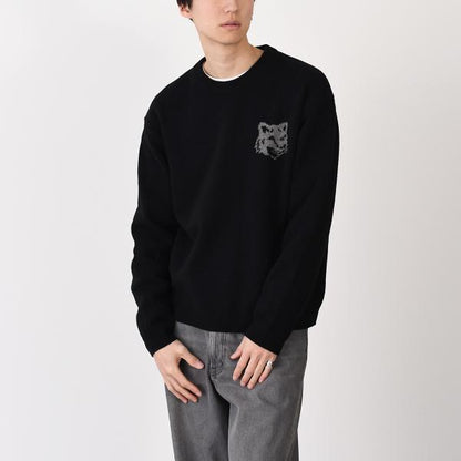 MAISON KITSUNE Fox Head Intarsia Merino Jumper 
