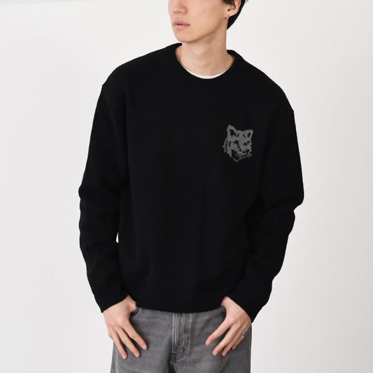 MAISON KITSUNE Fox Head Intarsia Merino Jumper 
