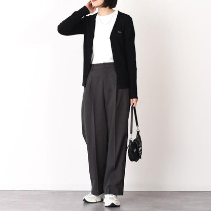 MAISON KITSUNE Baby Fox Fine Rib Wool Cardigan 