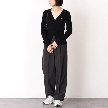 MAISON KITSUNE Baby Fox Fine Rib Wool Cardigan 