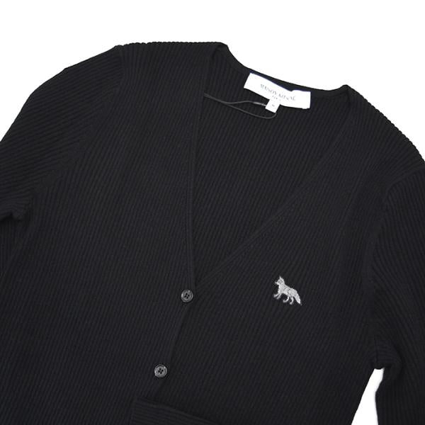 MAISON KITSUNE Baby Fox Fine Rib Wool Cardigan 