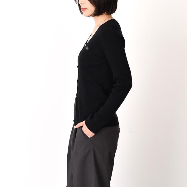 MAISON KITSUNE Baby Fox Fine Rib Wool Cardigan 