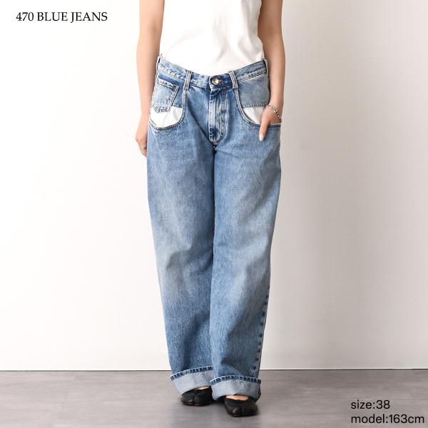 MAISON MARGIELA 스트레이트 청바지 콘트라스트 포켓 첨부 