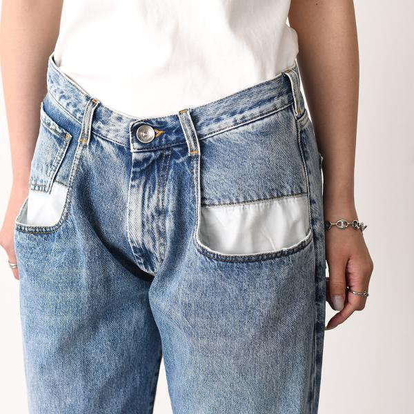 MAISON MARGIELA 스트레이트 청바지 콘트라스트 포켓 첨부 