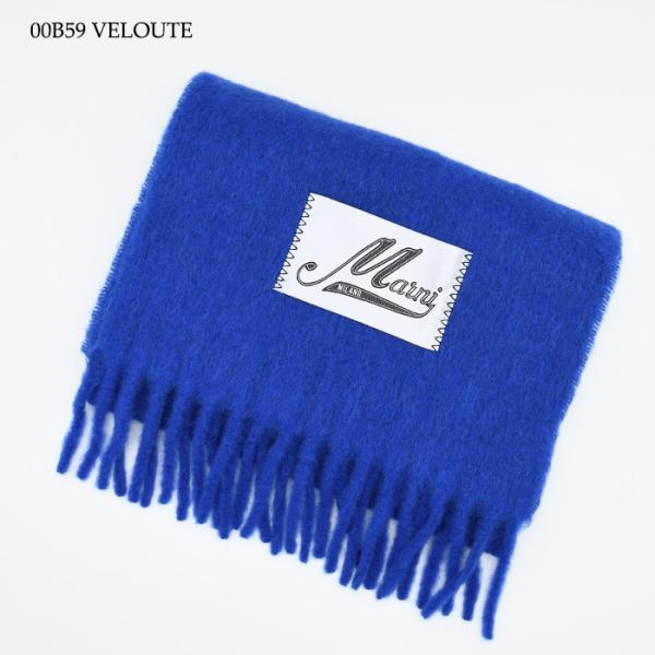 MARNI ブラッシュドアルパカ製 ロゴパッチスカーフ