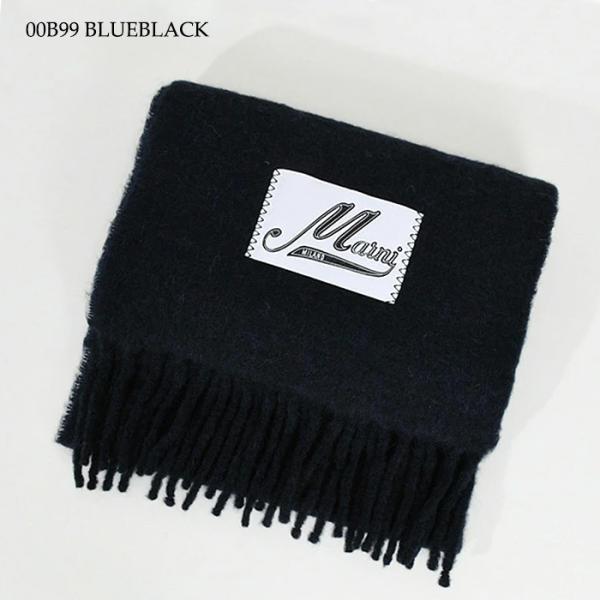 MARNI ブラッシュドアルパカ製 ロゴパッチスカーフ