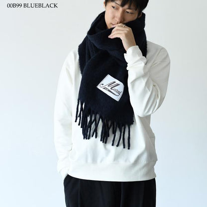 MARNI ブラッシュドアルパカ製 ロゴパッチスカーフ