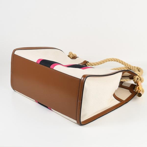 MARNI Rope-handle MARCEL striped canvas bag 