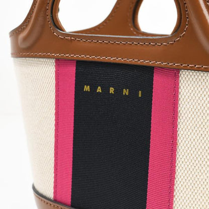 MARNI TOROPICALIA マイクロ ストライプキャンバスバッグ