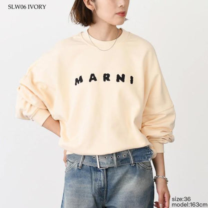 MARNI マルニ コットンクルーネック マルニロゴプリント スウェットシャツ