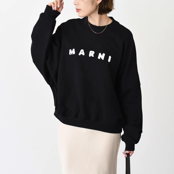 MARNI マルニ コットンクルーネック マルニロゴプリント スウェットシャツ