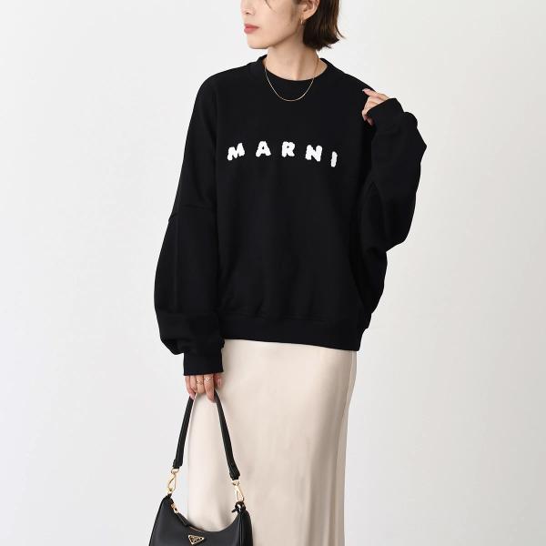 MARNI マルニ コットンクルーネック マルニロゴプリント スウェットシャツ