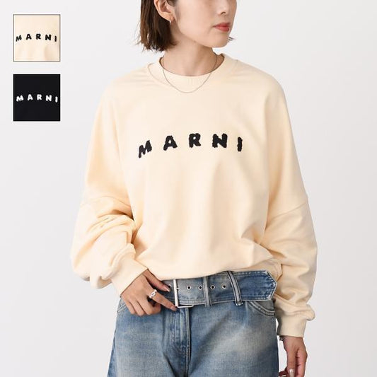 MARNI マルニ コットンクルーネック マルニロゴプリント スウェットシャツ
